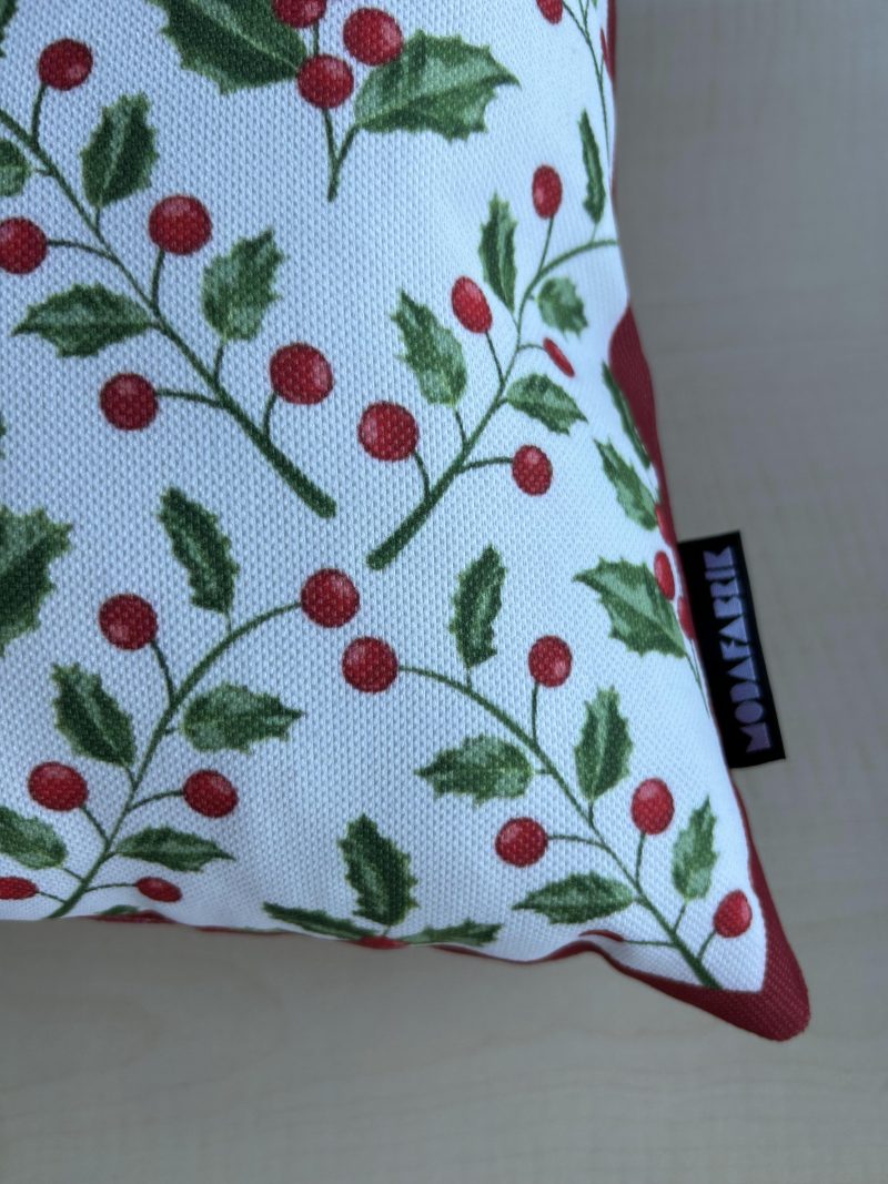 Holly Branch and Berries Pillow Cover - Holiday Decorating - Image 4