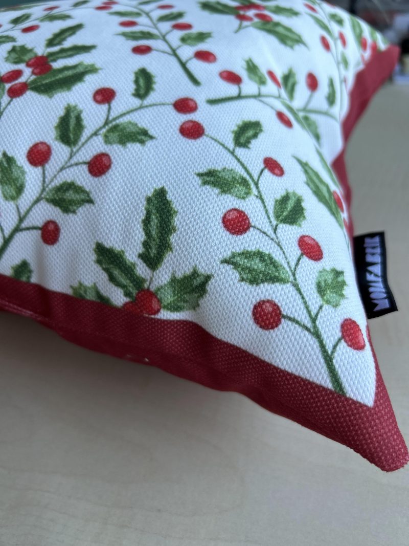 Holly Branch and Berries Pillow Cover - Holiday Decorating - Image 5