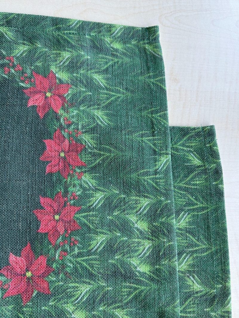 Holiday Themed Placemats, Poinsettia Flower Pattern Set of 2 - Image 10