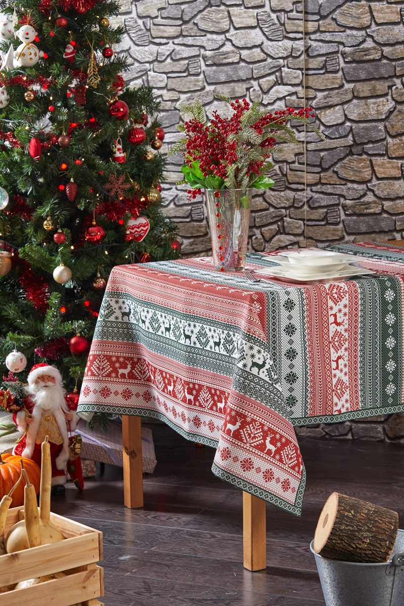 Christmas Themed Tablecloth, Deer Pattern Christmas Tablecloth, Holiday Decorating - Image 3