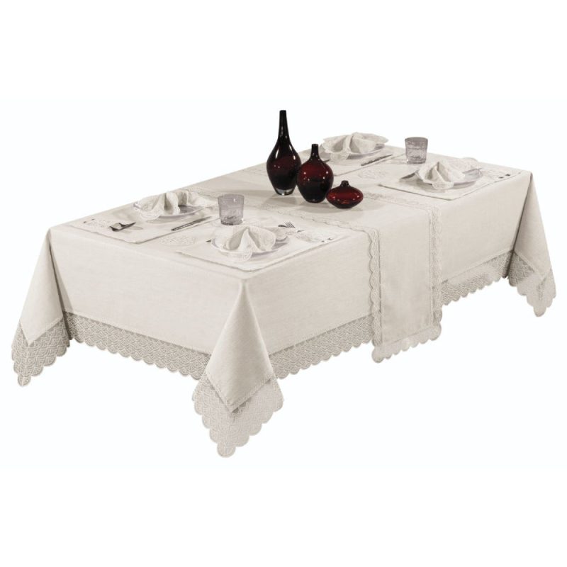 Tablecloth, Runner and Placemat Set for Wedding Gift or Anniversary, Family Gatherings, or Housewarming Gift, 26-Piece Farmhouse Style Set - Image 12