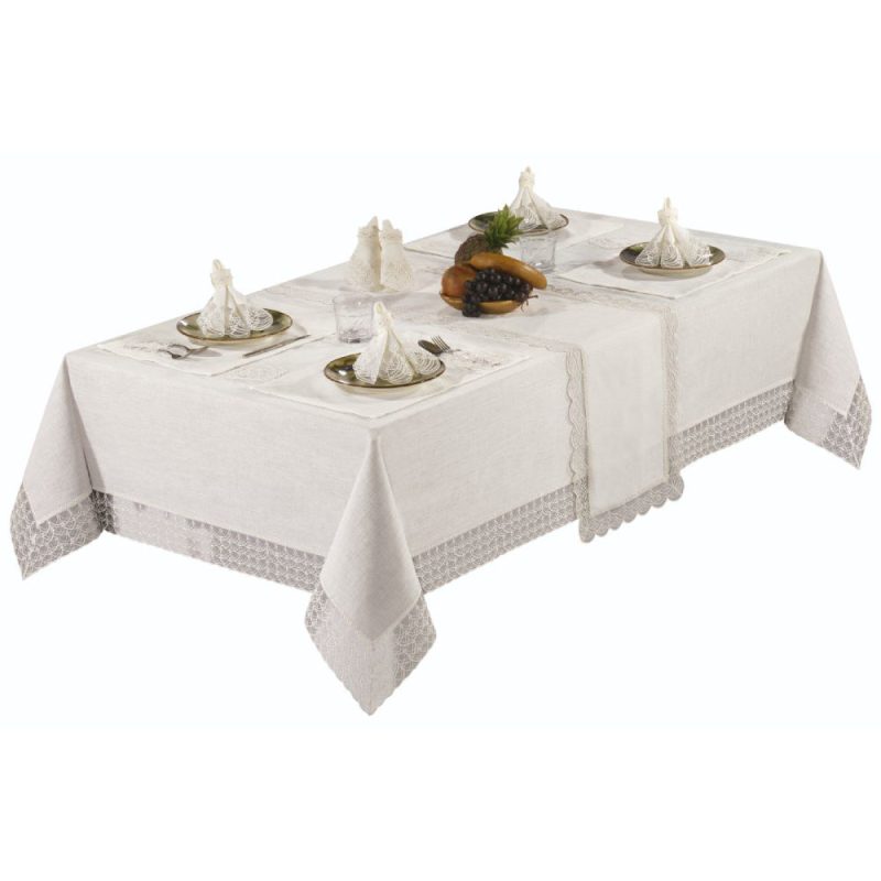 Tablecloth, Runner and Placemat Set for Wedding Gift or Anniversary, Family Gatherings, or Housewarming Gift, 26-Piece Farmhouse Style Set - Image 11