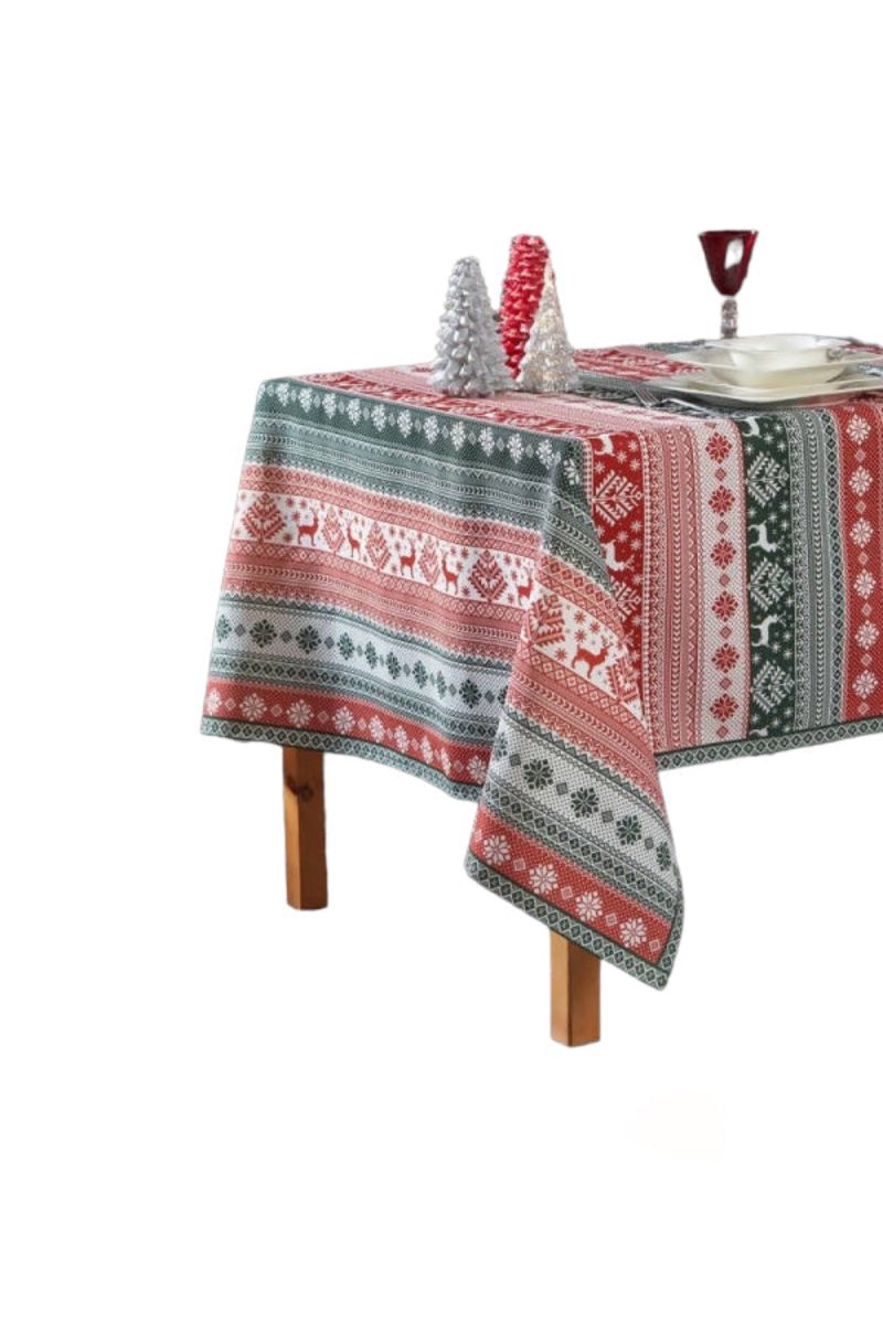 Christmas Themed Tablecloth, Deer Pattern Christmas Tablecloth, Holiday Decorating - Image 2