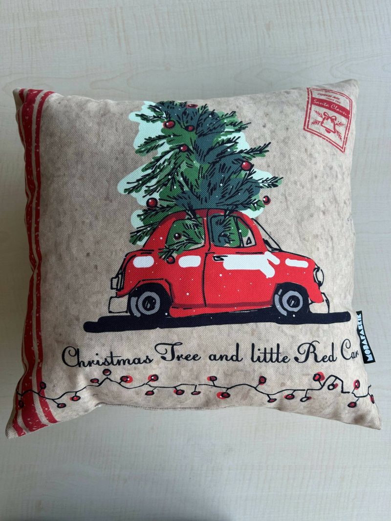 Antique Car Pattern Pillow Cover, Holiday Decorating - Image 2