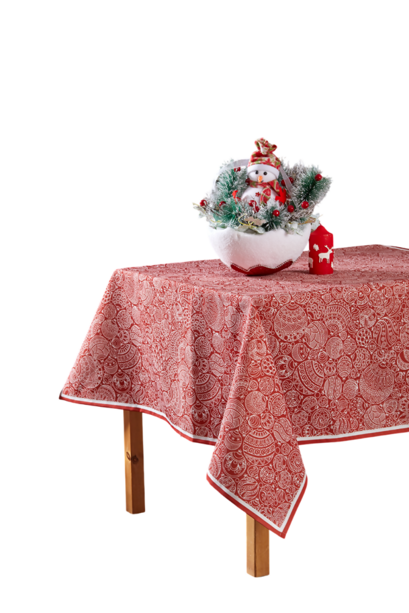 Red Christmas Tablecloth - Image 2