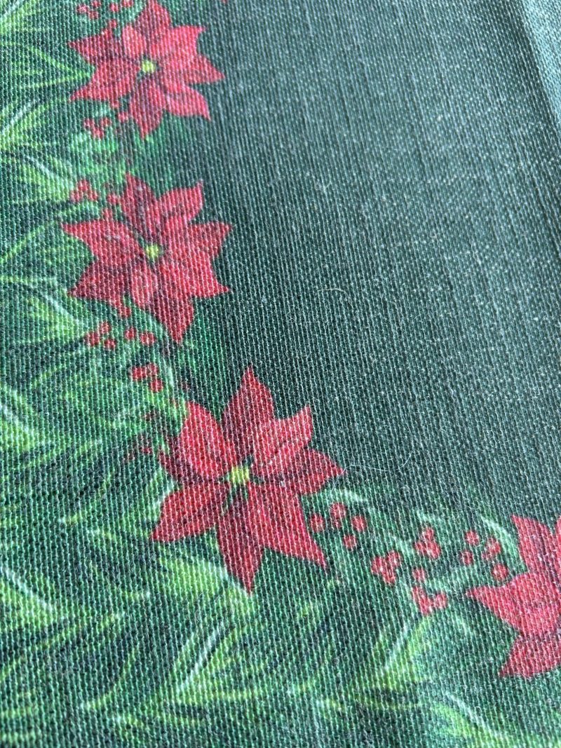 Holiday Themed Placemats, Poinsettia Flower Pattern Set of 2 - Image 2